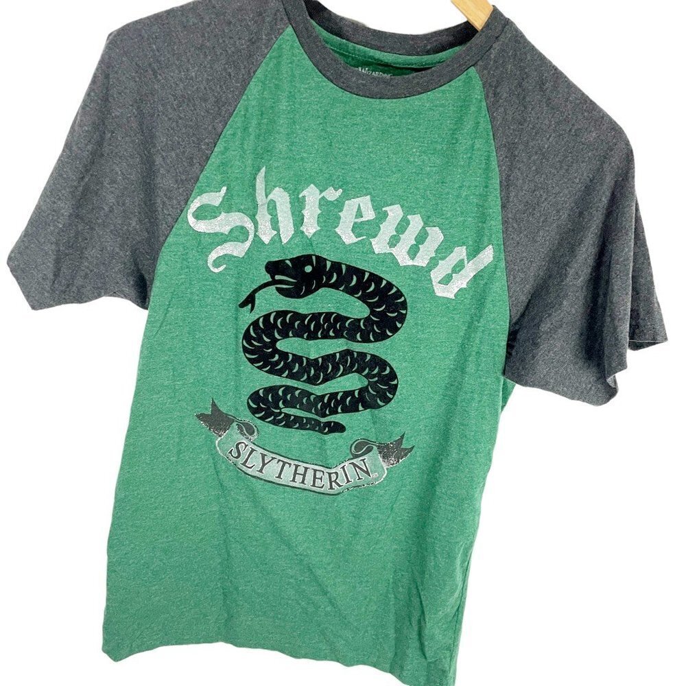 Universal Studios Mens Shrewd‎ Slytherin Graphic T-Shirt Green Harry Potter S - Picture 4 of 5